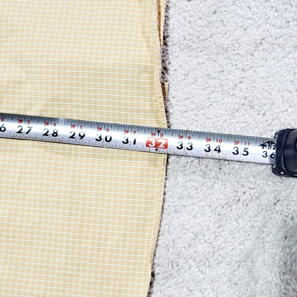 LL Bean Wicked Good Button Down Shirt Men XLT Yellow Regular Houndstooth Plaid - Picture 5 of 8